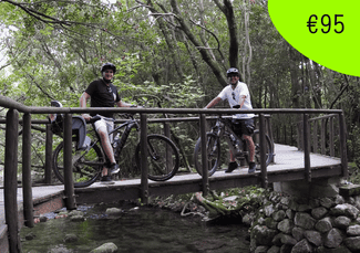 Full circle cycling tour through Konavle valley olive groves near Dubrovnik